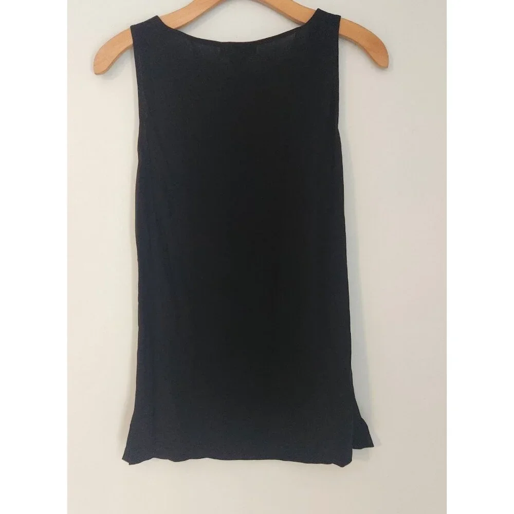 NWT Calvin Klein Black Sleeveless Tank Suit Separate Round Neck Rayon Small NEW‎
